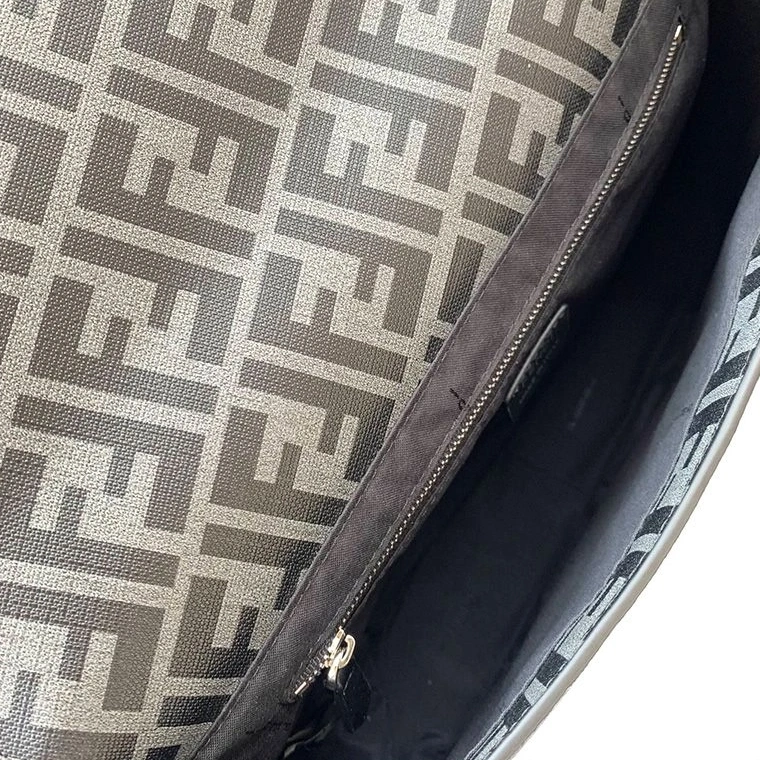 Cheap In Fabric Black Motif FF Messenger Large Bag Fendi 0711